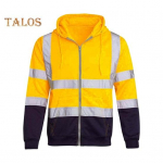 Peegeldav turvakapuuts 360-kraadised helkurtsoonid h&auml;sti n&auml;htavad kiiresti kuivavad pikkade varrukatega &ouml;ine ehitust&ouml;&ouml;lise mantel &otilde;ues &ouml;&ouml;seks M kollane