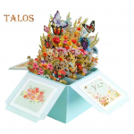 3D-s&uuml;nnip&auml;evakaardi h&uuml;pikaken &uuml;mbrikuga &otilde;nnitluskaartide kinkekarp, k&auml;sitsi valmistatud kokkupandav pidustuskaart perele ja s&otilde;brale B