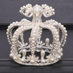 Pulmakroon H&otilde;bedane V&auml;rv Barokk Rhinestone Kristall P&auml;rl &Uuml;mmargune Kroon Pruudi Peaehe Printsess S&uuml;nnip&auml;evakroon Tiarajuveelid h&otilde;be