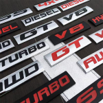 Autokleebis GT AWD h&uuml;briiddiisel SS Turbo logo embleemi m&auml;rgi kleebised jaoks Mazda Skoda Ford Volvo GT h&otilde;be/punane