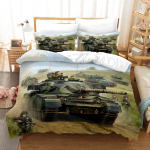 Tanki tekikottide komplekt, s&otilde;jateemaline lohukate lastele poistele, teismelistele meestele, sisekujundusega pol&uuml;estrist voodikate padjap&uuml;&uuml;riga 135x200cm 2pcs