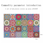 24tk Mandala plaadikleebised Retro v&auml;rvilised veekindlad kuumakindlad isekleepuvad plaadid kileseinad ET214