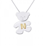 LEA &; ARTHUR - Laste ripatsi motiiv (KARUPOEG) H&otilde;bedane 925 tuhandeid roodiumiga kaetud ja; (T&auml;ht N) Kollase kullaga kaetud