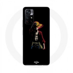 Coque Maniacase pour Xiaomi Poco M4 Pro 5G one piece manga anime luffy fond noir