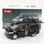 1/24 Toyota Alphard MPV automudel sulamist valatud m&auml;nguauto mudel tagasit&otilde;mmatav laste m&auml;nguasjade kollektsioonid tasuta saatmine must
