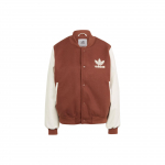 Adidas Originals Vrct graafilise disainiga jakk Kirjalogo tikand Frotee V&auml;rviplokk L&otilde;tv spordijakk Naiste jakk Pruun IS5742 M
