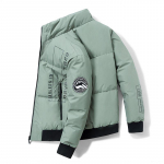 Talvine meeste sulejope keskmise pikkusega 90 % valge pardi sule kapuutsiga p&uuml;stise kraega polsterdatud jope M