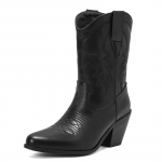 Moodsad Moodsad Cowboy Ankle Boots Naistele Vintage &Otilde;mblus Valge L&uuml;hike Saabas Daamide Plokk-K&otilde;rged Kontsad Talvised Peosaapad Suur Suurus 45 34 must