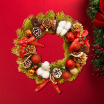 Christmas Wreath 12 inch Garland Flowers Hanging Ornament Mini