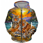 Kevad s&uuml;gismood Tiger Lion 3D prinditud kapuuts Meeste moodsad t&otilde;mblukuga spordir&otilde;ivad loomamustriga spordir&otilde;ivad t&auml;navamantel XL