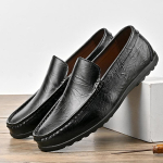 Moodsad Meeste Loaferid Slip-on Moodne H&auml;rrasmees &Auml;ri Nahast Kingad V&auml;litingimustes Mehelik K&otilde;iksobivad Ametlikud Jalatsid Kerged Juuksuri Kingad 12 must