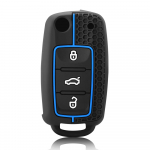 Auto v&otilde;tmekaane &uuml;mbris silikoonist Volkswagen VW Polo Golf Passat Tiguan Beetle Caddy T5 Up Eos Skoda Octavia Seat Leon Altea jaoks sinine