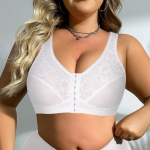 Naiste Plus Size rinnahoidja T&auml;ielikult katva pitspesu juhtmevaba eest suletavad rinnahoidjad Mugav aluspesu emale 0Xl-5Xl Vestid Topid 1XL