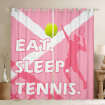 Tennisakna kardinad Pallispordim&auml;ngud Blackout-kardinad Lastele Teismelistele Poistele T&uuml;drukutele Rohelised Pallid Akna kaunistused 2 paneeli W55 X H120cm X 2&HOOK