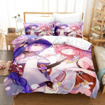 Genshin Impact Yae Miko Voodipesukomplekt &Uuml;heinimese Twin T&auml;is Suuruses Queen King Suuruses Voodikomplekt T&auml;iskasvanu Laste Magamistuba Tekikoti Komplektid 3D Prindiga M&auml;ng 70x133cm 2pcs