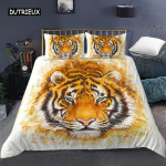 Tekikott Tiiger Loom Pol&uuml;ester Voodi P&otilde;hjamaade L&otilde;vi Tiiger Leopard Tekikott Metsloomade Teemaline Voodipesukomplekt Toa Kaunistus T&auml;iskasvanu EU single(135x200cm)