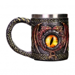 Viking Dragon &otilde;llekruus 450 ml roostevabast terasest vaigutass, k&auml;sitsi maalitud keskaegne &otilde;llekruus kohvi tee kingitus meestele f&auml;nnidele Viking Decor mitmev&auml;rviline