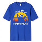 Puuvillane T-s&auml;rk Pew Pew Madafakas Kass kahe p&uuml;stoliga tr&uuml;kiga Meeste T-s&auml;rgid Suvised puuvillased T-s&auml;rgid Hingavad l&otilde;dvad riided Hip Hop t&auml;navariided XL