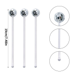 5/10pcs Disco Balls Cocktail Stirrers Plastic Round Top Swizzle Sticks Mirror Ball Coffee Beverage Stirrers for Home Bar decor 5pcs