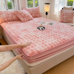 Pehme Soe Pl&uuml;&uuml;sist Kummiga Voodilina A-klassi K&uuml;&uuml;likupl&uuml;&uuml;sist Madratsikaitse Talvine Kahekohalise Voodi Voodipesu 90X200CM Only a Sheet