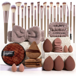 40 tk Makeup Tools Kit sisaldab meigipintsleid peapaela randmepaelad meigieemaldaja n&auml;pupuhastus meigik&auml;sn pruun