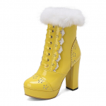 Naiste poolsaapad &uuml;mmargune varvas platvorm Paks k&otilde;rged kontsad t&otilde;mblukk L&uuml;hikesed saapad Naiste Moodsad kingad S&uuml;gis Talv Sinine Roheline 46 34