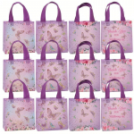 12 tk, kingikott, lausriidest kott, liblikaga tr&uuml;kitud ostukott, kontoritarvete kinkepakkekott, pulmapeo kinkekott 12pcs roosa