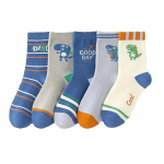 5 paari poiste poolpikad sokid Randy Little Dinosaur pehmed ja &otilde;rnad niiskust imavad ja hingavad sokid armsad 1-14 aastat 9-14years (19-23cm)