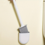 1 tk Kaasaskantav, Vooluvaba, Kodu Mugav Puhastus Silikoonist WC-hari ergonoomilise k&auml;epidemega One size fits all valge