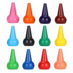 S&otilde;rmev&auml;rvi v&auml;rvipliiatsid, parafiin, 12 v&auml;rvi 3D PalmGrip mittetoksilised virnastatavad pulgad lastele