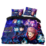 Jujutsu Kaisen Voodipesukomplekt, Satoru Gojo Voodipesukomplekt Teismelistele Poistele T&auml;iskasvanutele, Jaapani Kuulus Anime Tekikoti Komplektid 135x200cm 2pcs