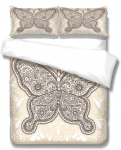 Tekikott 3D Animal Butterflies, kaheinimesevoodi Kolmeosaline komplekt , Voodipesu Tekikate Padjap&uuml;&uuml;r Laste Sisustus, Mood W90xL190cm