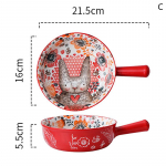 &Uuml;he k&auml;epidemega keraamiline kauss nuudlikauss Metsaloomade disain Suur kauss Loominguline Restoran Majapidamises Lillekauss Kodukaunistus