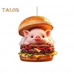 Burger Piggy auto ripats 2D lame akr&uuml;&uuml;list rippuvad kaunistused auto sisekujundusega seljakott v&otilde;lu kingitus autohuvilistele Pig