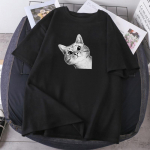Suur Naiste R&otilde;ivad Mood L&uuml;hikeste Varrukatega Kawaii Kasside T-s&auml;rgid Naine Hip Hop 2023 T-s&auml;rgid Suvi &Uuml;mara Kaelusega Camisetas Topid XS must