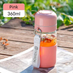 360 ml klaasist veepudel kaasaskantav lekkekindel veetass teeeraldus kuumuskindel nupuga kaas kontoripiima tee kohvikruus 360ML beež