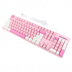 104 Keys Wired Keyboard 3 Colors Cute Gaming Keyboard USB Interface Business Keyboard for Win XP 7 roosa
