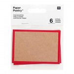 6 marque-places kraft rouge punane