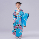Laste Jaapani kimono traditsioonilised kost&uuml;&uuml;mid t&uuml;drukutele Cos Performance tr&uuml;kitud Yukata &ouml;&ouml;s&auml;rk algkooli&otilde;pilaste etendusfoto kost&uuml;&uuml;mid 130 blue