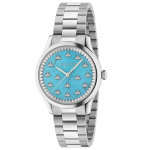 Gucci YA1265044 G-Timeless T&uuml;rkiissinine sihver Unisex K&auml;ekell