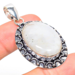 Rainbow Moonstone Handmade 925 Sterling Silver Gift Pendant 2.05 b2z91