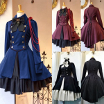 Renessanss Retro Vibu Pikkade Varrukate Volangidega Cosplay Festivali Kleit 9100 XL punane