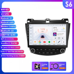 Ossuret Juhtmevaba Carplay Android 13 UIS7862S 2din Autoraadio Multimeediam&auml;ngija Honda Accord 7 2003-2007 jaoks 4G Navigatsioon GPS BT Roolinupu Kontroll RDS Bluetooth DVR S6 8Core 6G 64G