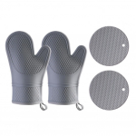 Silikoonist ahjukindad ja potihoidjad Kuumakindlad isolatsioonikindad K&ouml;&ouml;gin&otilde;ud toiduvalmistamiseks K&uuml;psetamiseks BBQ punane