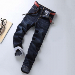 Talvised meeste soojad mustad teksad Klassikalises stiilis Business Stretch Denim p&uuml;ksid Meeste br&auml;ndi paksud p&uuml;ksid 28