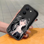 Pehme silikoonist ruudukujulise redeli mustriga telefoni&uuml;mbris, t&auml;ielikult kattev, kaamera p&otilde;rutuskindel kaitse, kummist &uuml;mbris Vivole Vivo X60 must