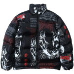 Hip Hop Bubble jope Parka meeste Jaapani anime t&auml;navar&otilde;ivad Harajuku talvepolsterdatud mantel Y2K naistele soe tepitud mantel mees XL must