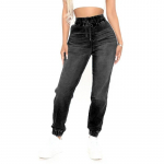 Naiste Elastsusega V&ouml;&ouml;koht Venivad Vabaaja L&otilde;dvad Denim P&uuml;ksid K&otilde;rge V&ouml;&ouml;kohaga Jean Jooksusp&uuml;ksid Pingutusn&ouml;&ouml;riga Y2K Streetwear Kitsad P&uuml;ksid S must
