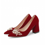 Kevadised ja s&uuml;gisesed pulmakingad naiste paksu kontsaga 2024 pruut Hiina punane Xiuhe pulmakleit kahes kandmisviisis k&otilde;rged kontsad suur suurus ei v&auml;sita jalgu 33