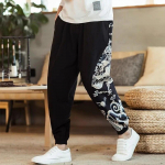 Hiina Dragon Harem P&uuml;ksid Meeste Jooksjad Dressip&uuml;ksid Jaapani T&auml;navar&otilde;ivad Meeste P&uuml;ksid P&uuml;ksid T&ouml;&ouml; Meeste P&uuml;ksid 5XL must